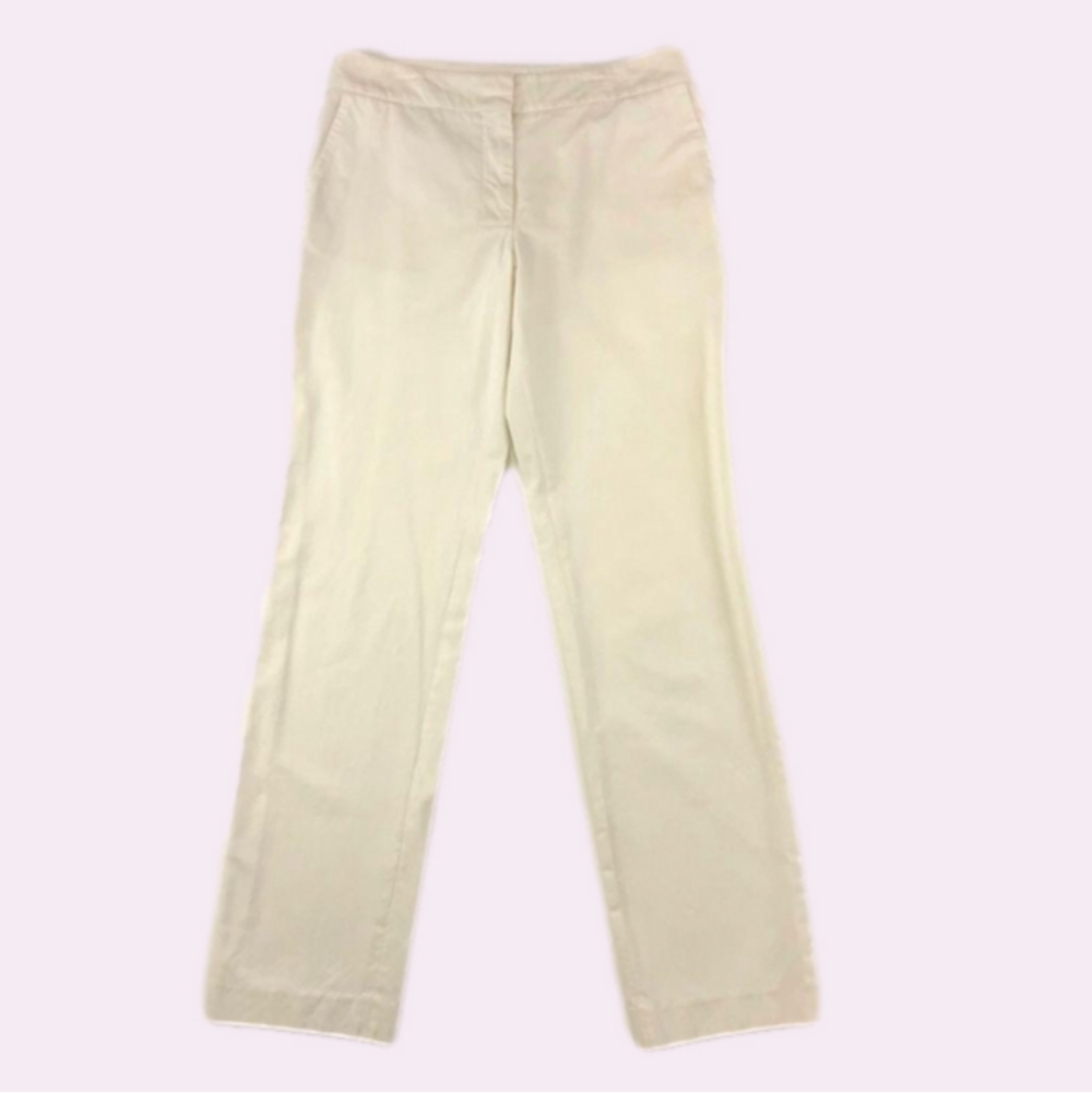 YSL off white cotton woman’s trouser pant with pockets Medium